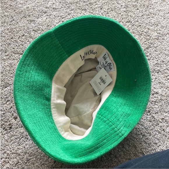 Green Lack Of Color Terry Bucket Hat // NWT - Picture 2 of 2